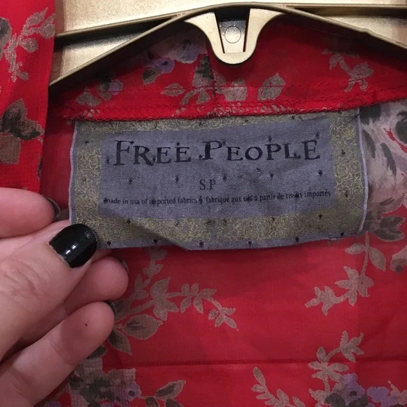 Free People s sheer open front abstract floral kimono cardi - Picture 4 of 7